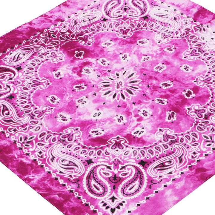 Cap Zone - Wholesale Bandana - Women's - Paisley Tie Dye Marble Gradient Cotton Bandana10