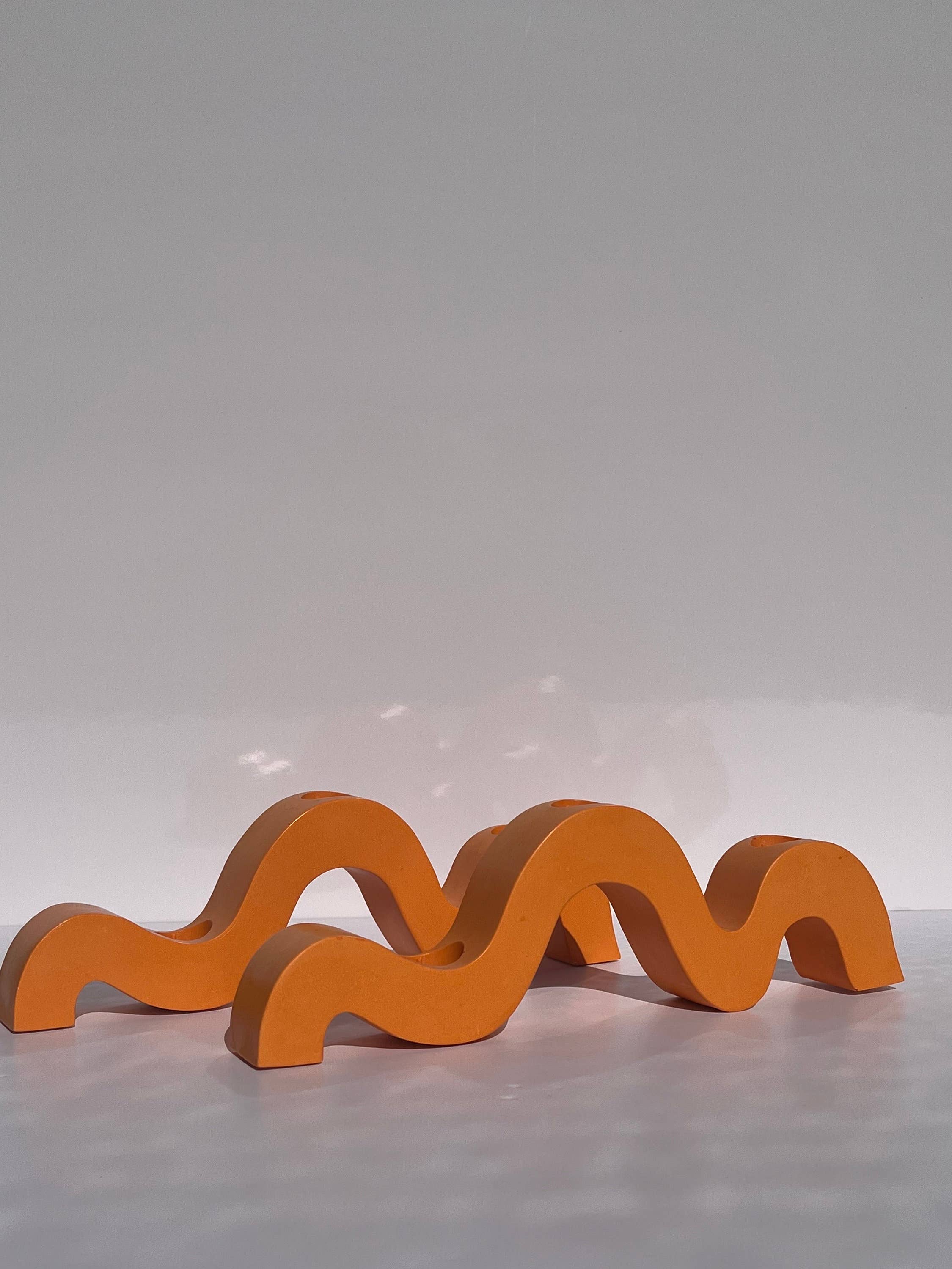 Good Times Creative - Vente Bougeoirs - The Wave | Bougeoir orange | Bougeoir Jesmonite1