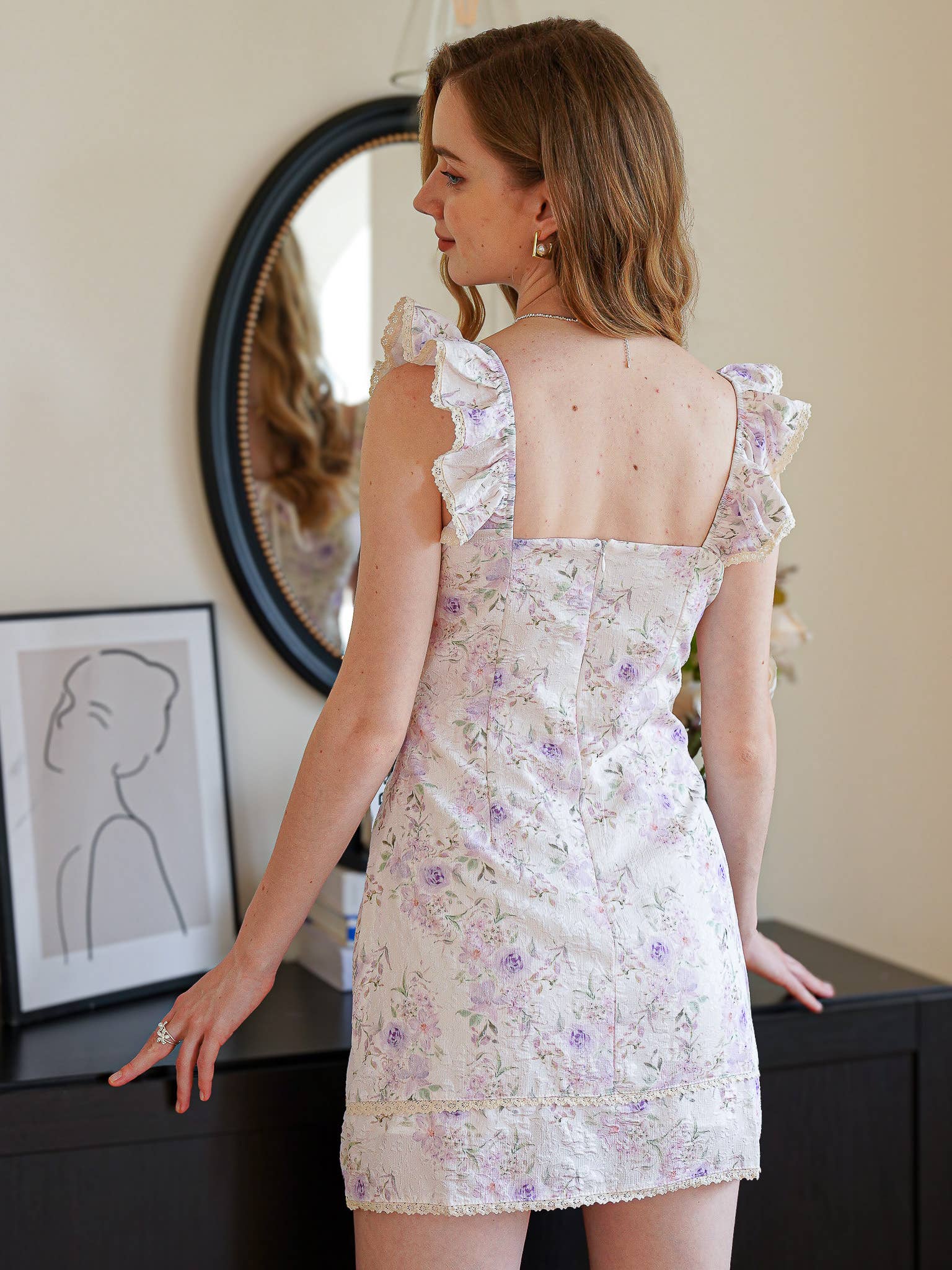 ROSIE POSIE - Wholesale Dress - Women's - RP2326 - Lilac Lace-Trim Sundress8