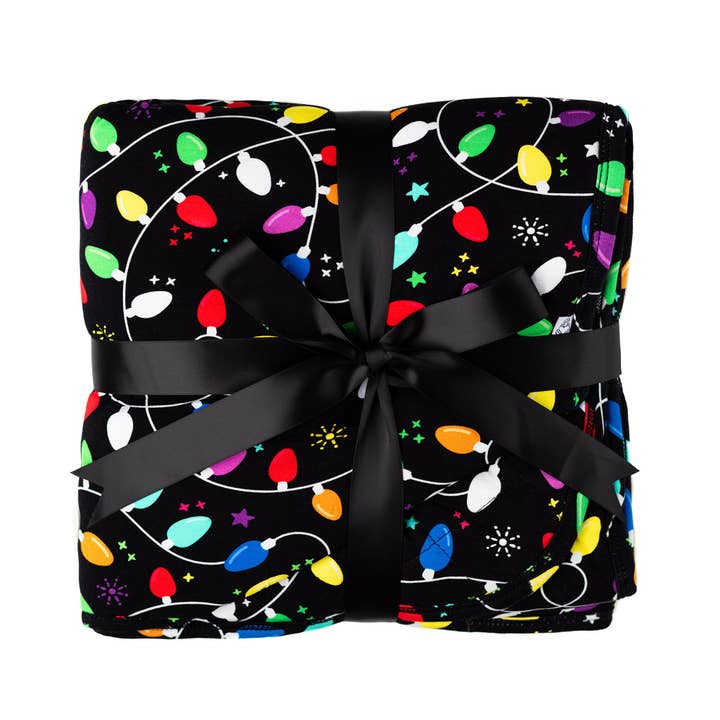 Little Popp Crew - Wholesale Bedding Blanket - Kids & Baby - Holiday Lights | Mini Quilted Bamboo Baby Blanket