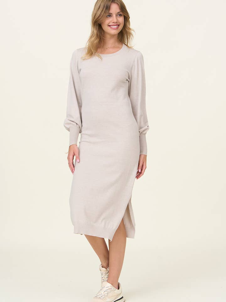 Long sweater dress slip hem for wholesale by Orange Creek