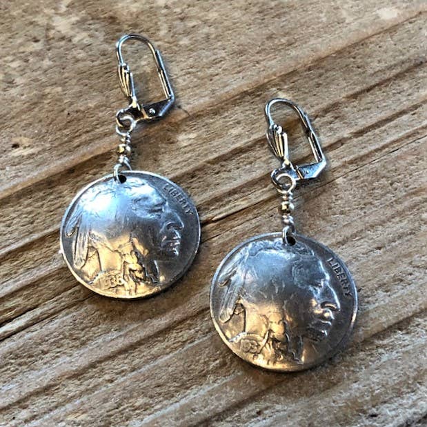 Lorraine Frances Jewelry - Wholesale Dangle Earrings - Indian Head Nickel Wired Earring0