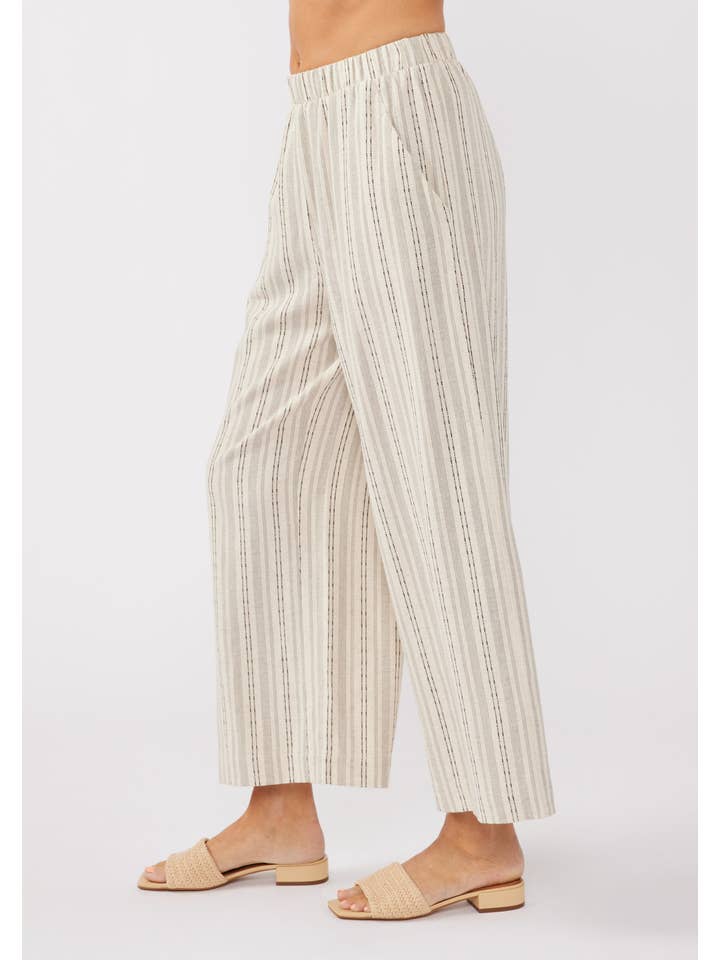 Natural Black Stripe Straight Leg Pants for wholesale on Faire