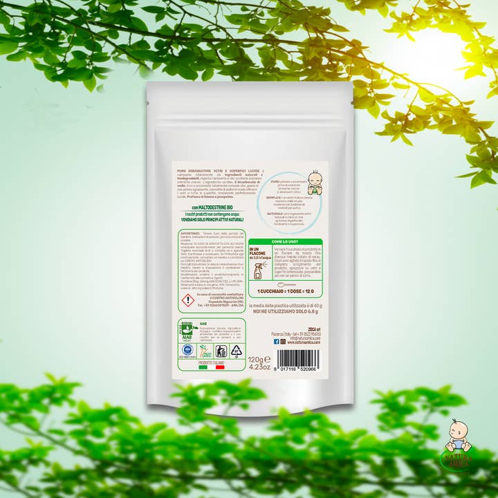 Natura Amica - Wholesale Glass Cleaner - "PURO" Organic Glass & Glossy Surface Degreaser Vegan Powder1