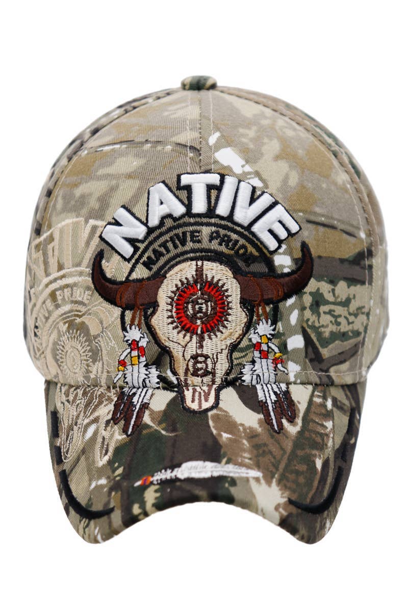 Cap Zone - Wholesale Baseball Cap - Unisex - Native Pride Tribal Longhorn Bull Baseball Cap4