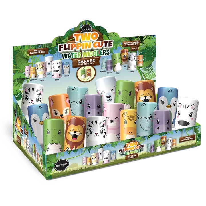 Top Trenz Inc - Vente Fidget/jouet anti-stress – enfant - Two Flippin' Cute - Peluche Water Wigglers Safari Friends Modifier