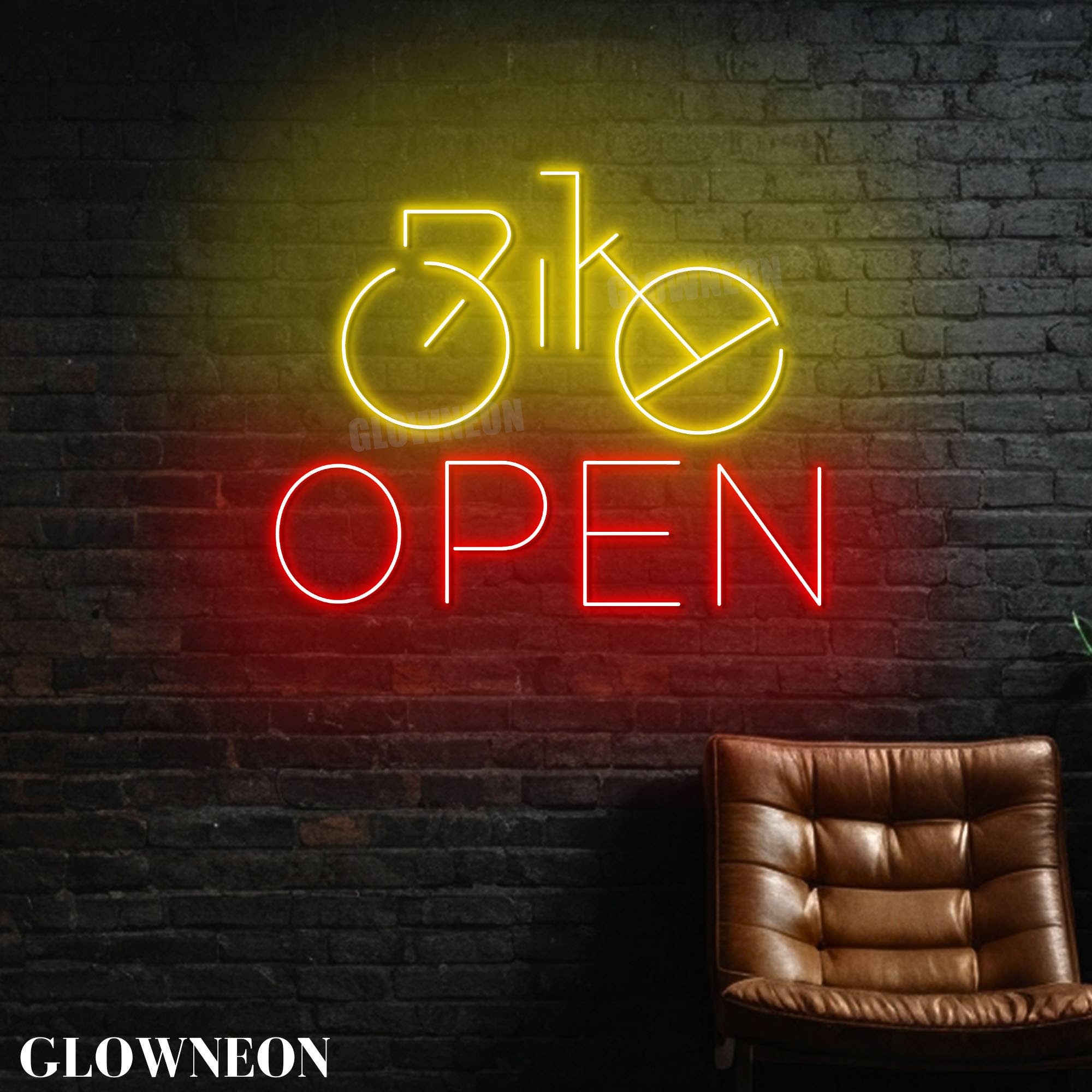 Glow Neon – wholesale Neonskylt – Öppen skylt för cykel, öppen neonskylt för cykelbutik väggkonst2