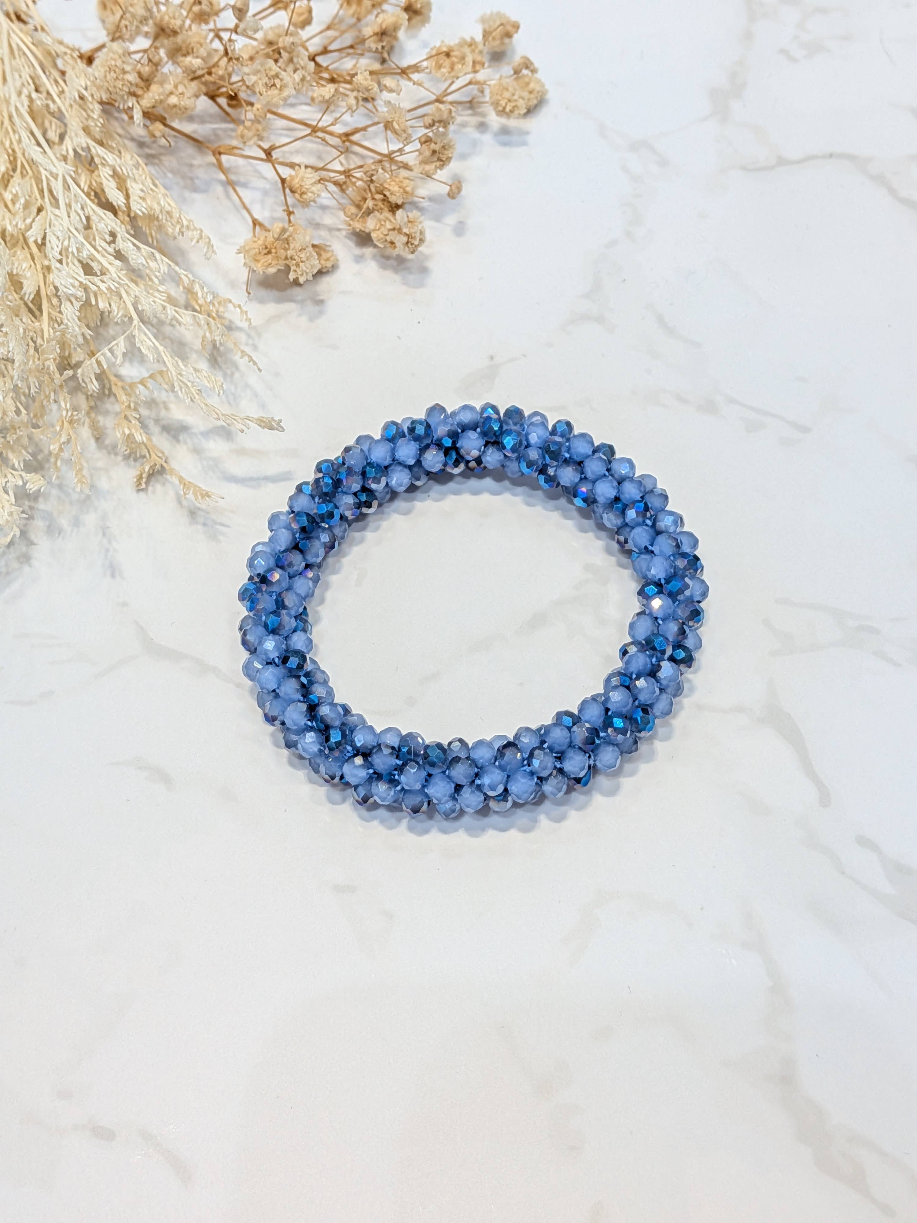 LOLO & YAYA - Wholesale Link & Chain Bracelet - Blue-tone crystal effect bracelet20