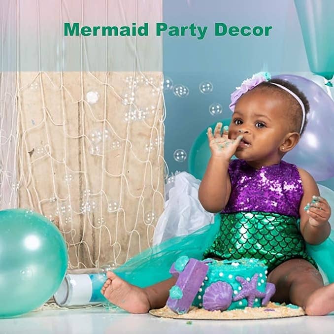 4E's Novelty - Wholesale Decal - Party Decorations - Fish Net Decorative - for Party Decorations, 14 ft x 4 ft - Fish Netting Decor for Mermaid, Pirate, Shark, Nautical, Under The Sea Birthday by 4E's Novelty5