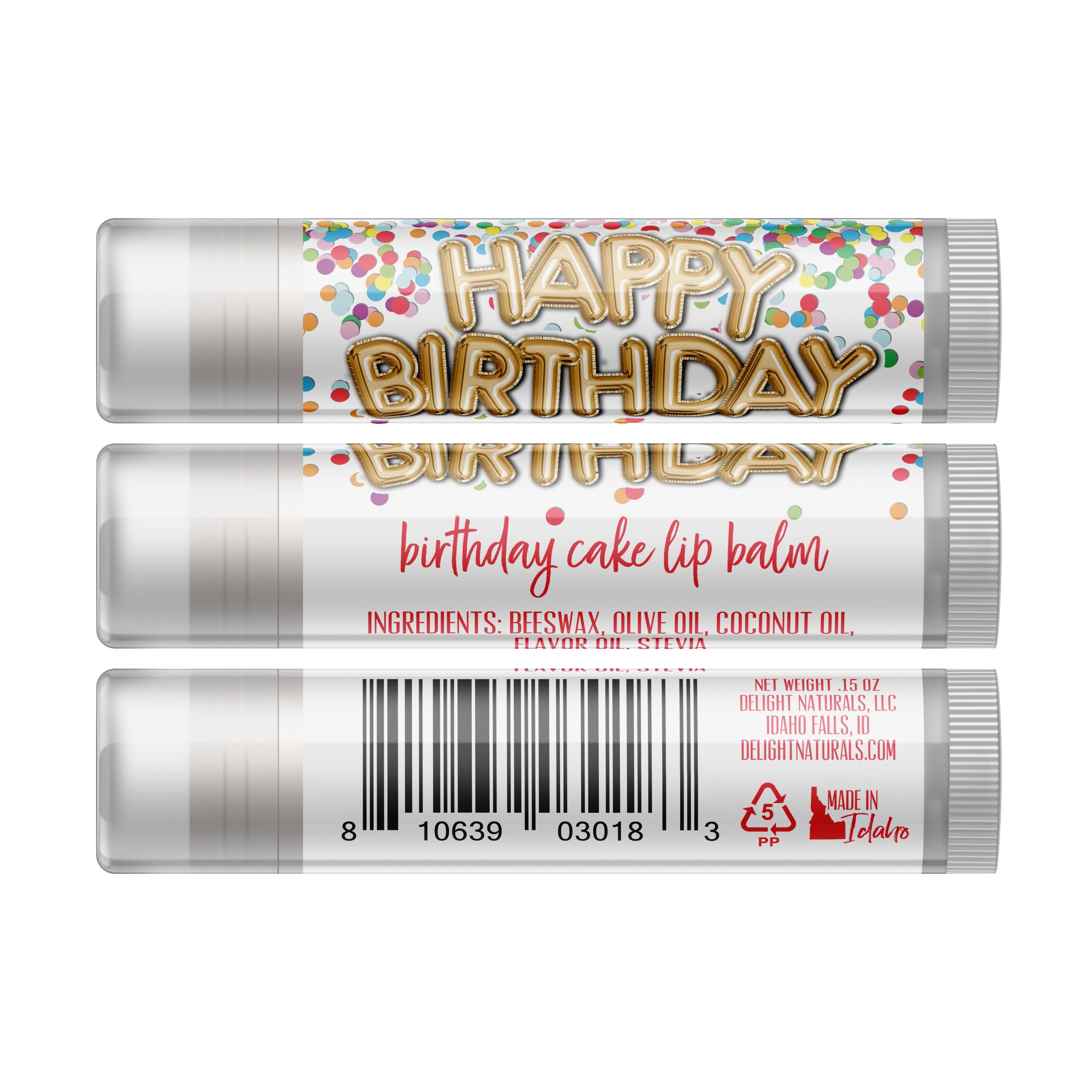 Delight Naturals - Wholesale Lip Balm - Birthday Cake Lip Balm (Vanilla)1
