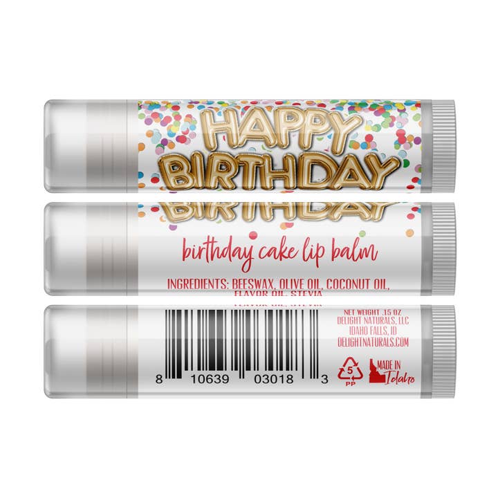 Delight Naturals - Wholesale Lip Balm - Birthday Cake Lip Balm (Vanilla)1