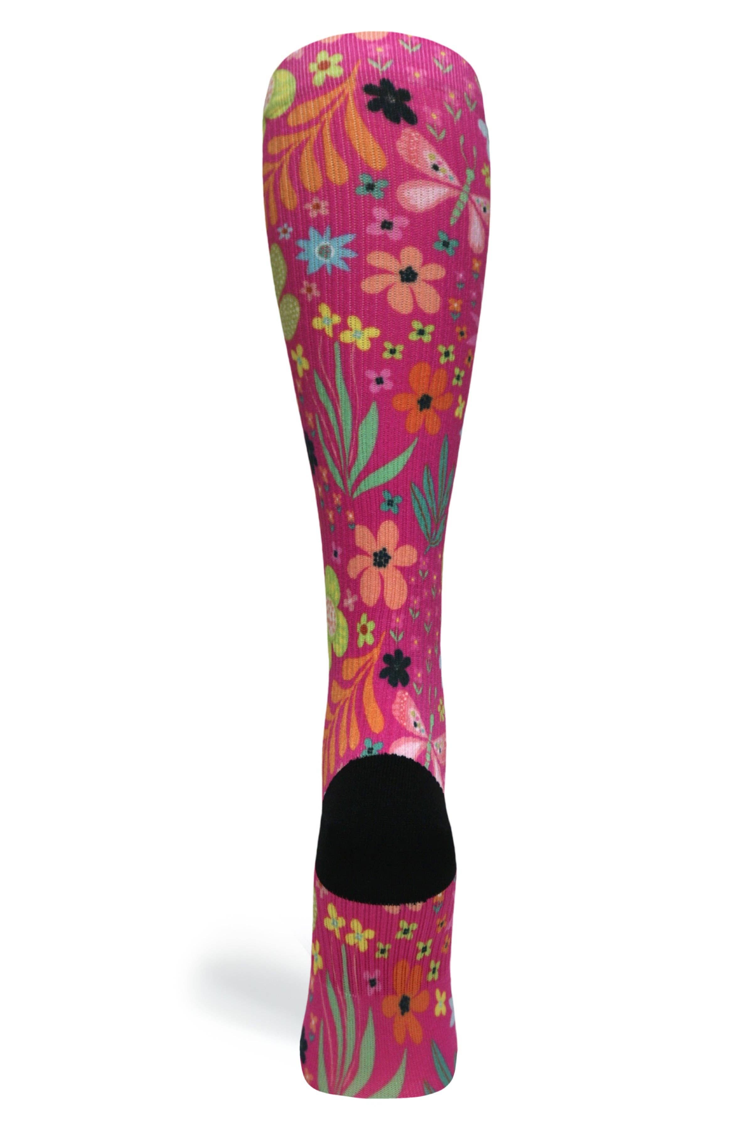 Crazy Compression - Wholesale Socks - Women's - 360 Magenta Florals OTC Compression Socks (Standard & Extra Wide)8