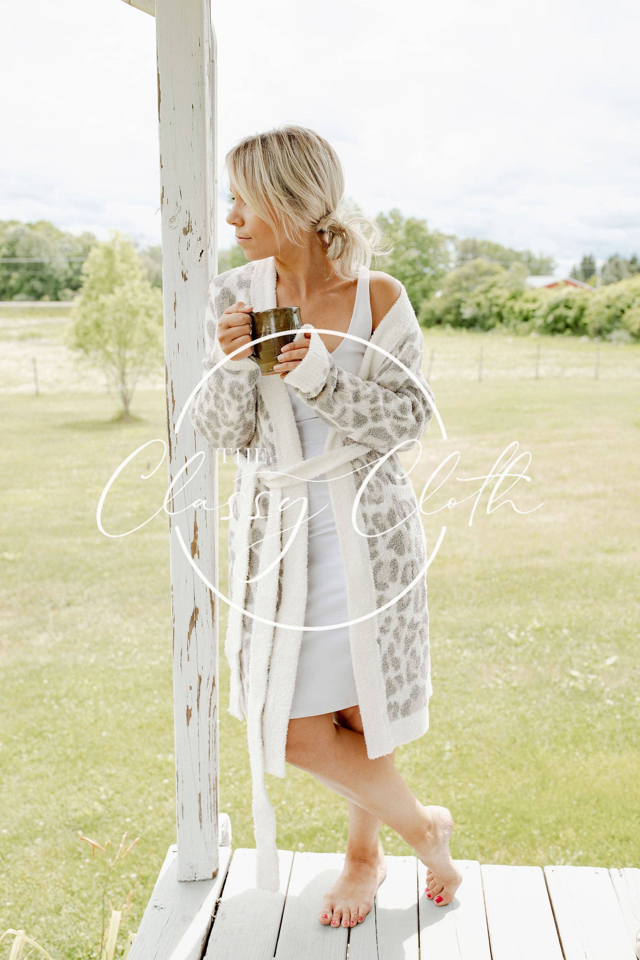 The Classy Cloth WS - Wholesale Robe - Women's - Luxe Robe - Beige Leopard RTS4