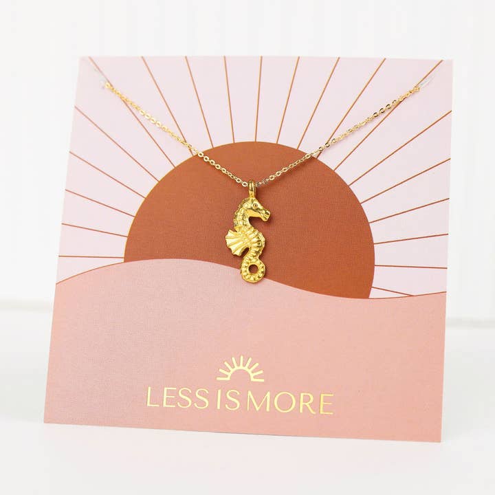 Seahorse Necklace (Gold) for wholesale by Less is More