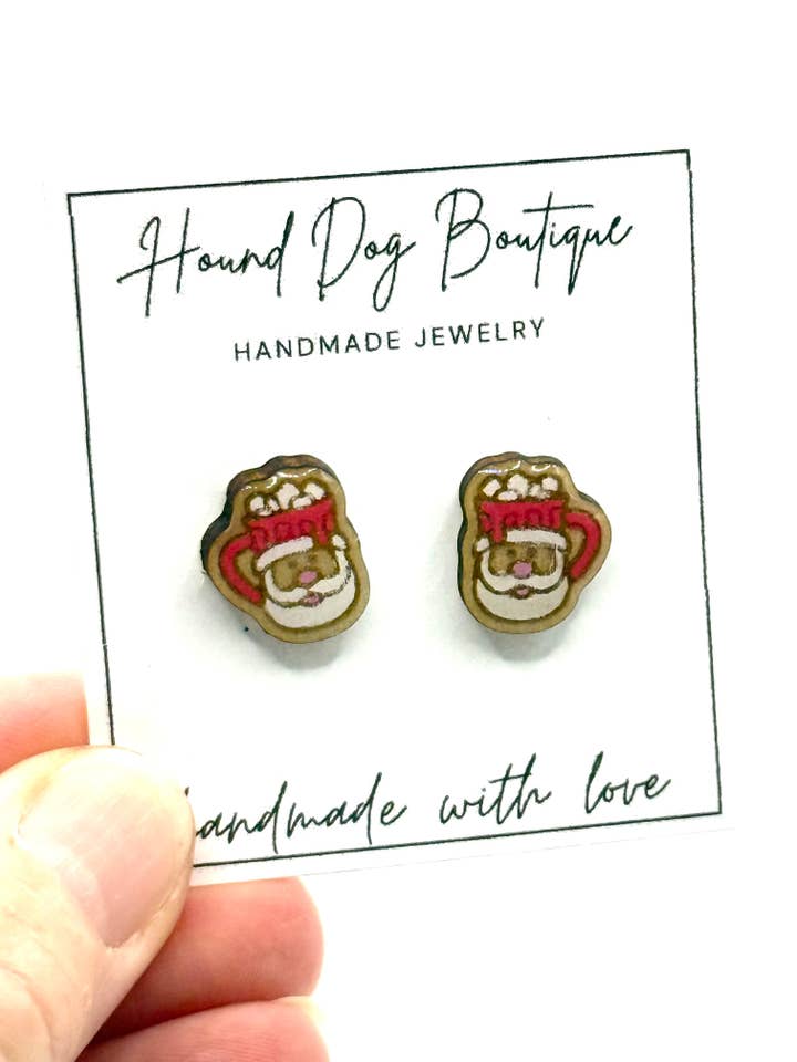 Santa-Tassen-Ohrringe für den Großhandel von Hound Dog Boutique