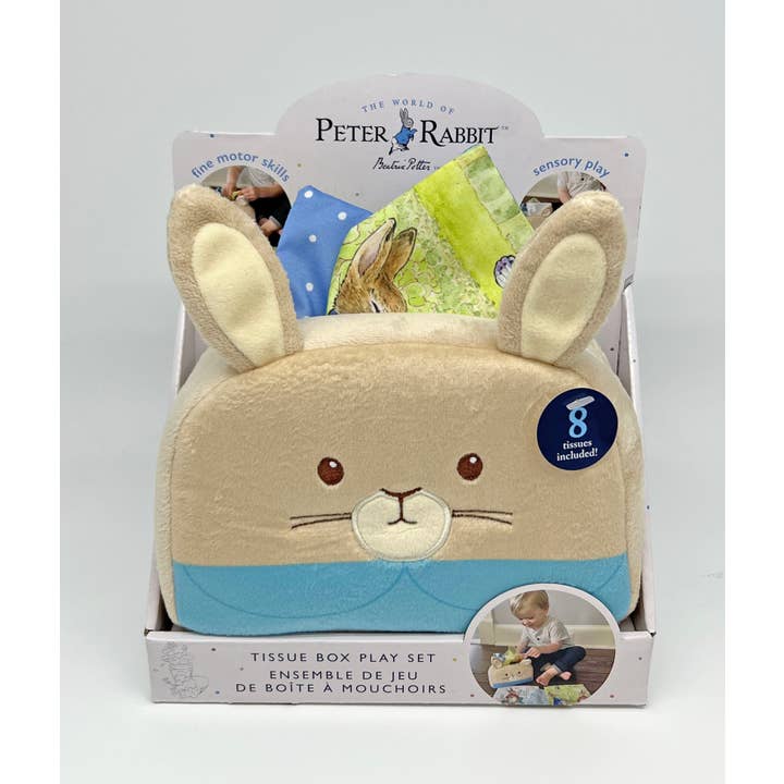 Kids Preferred - Vente Peluche – enfant et bébé - Jouet avec boîte à mouchoirs Beatrix Potter Peter Rabbit