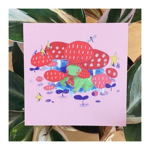 Stampa cartolina Camo-Frog per la vendita all'ingrosso da parte di Sydney Warnes