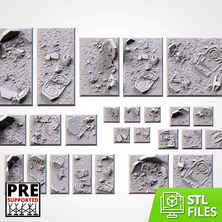 Cemetery textured bases for wholesale by Forg3d
