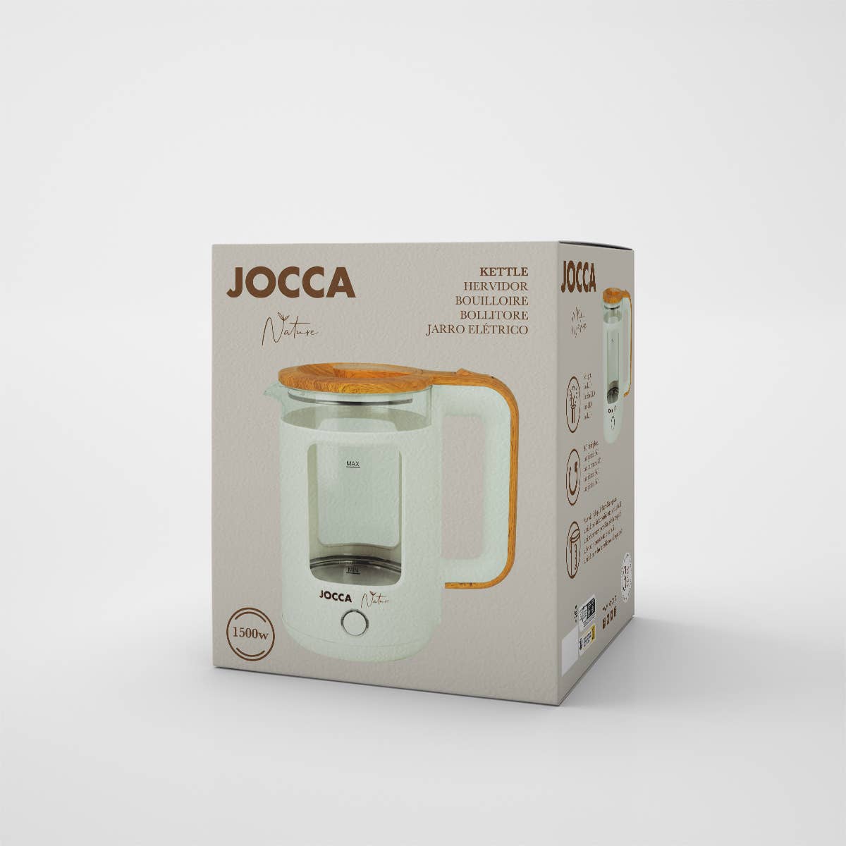 JOCCA – Großhandel Wasserkessel – Elektrischer Wasserkocher 1,8L Nature Line Weiß2
