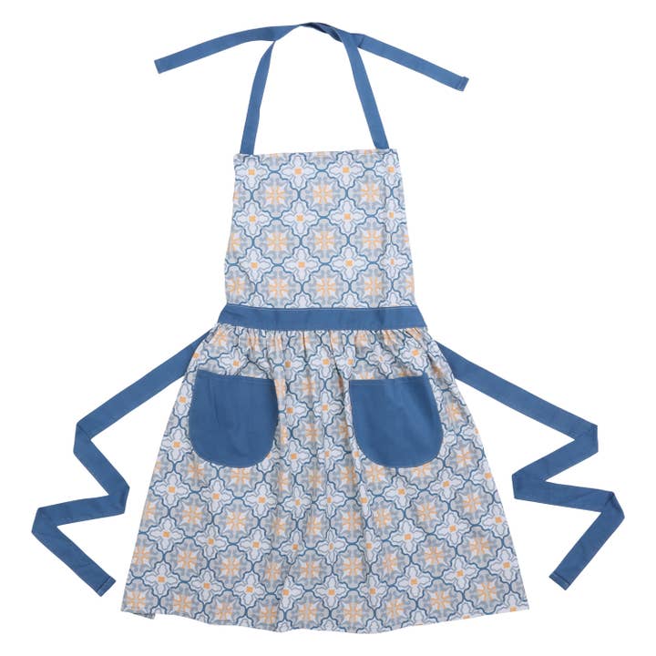 Florence Blue and Yellow Apron for wholesale by LiLi Homes