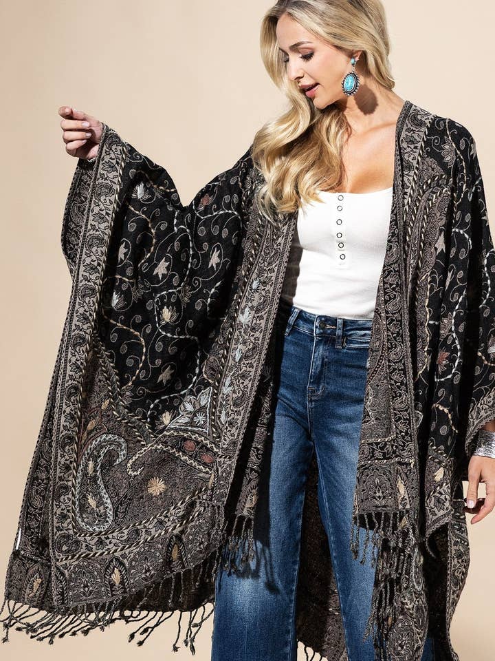 Ruana Vintage Caqui 100% Lana para venta al por mayor de Marionette