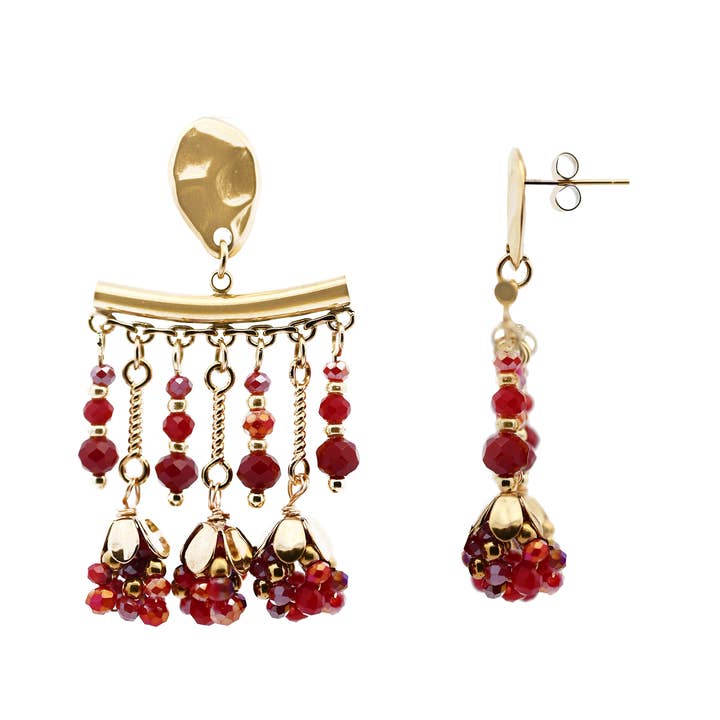 AMORINO SRL - Wholesale Tassel Earrings - CRYSTAL PENDANT EARRINGS - YNK241104A3242