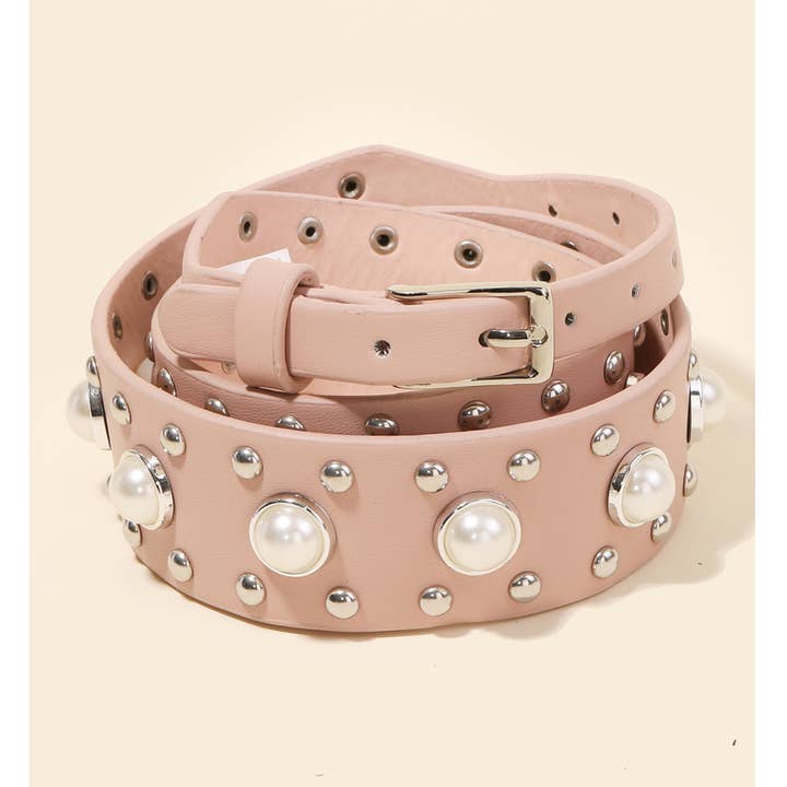 Parelgestikte vegan leren riem voor wholesale door Anarchy Street