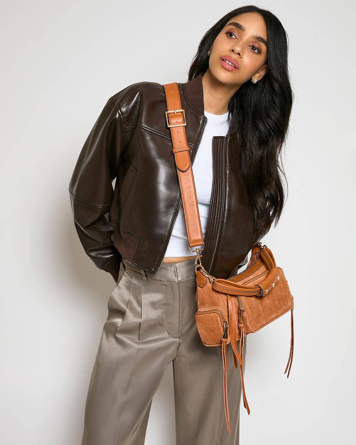 Rustik Karamel Ruskind Away We Go konvertibel skuldertaske for engroshandel på Faire1