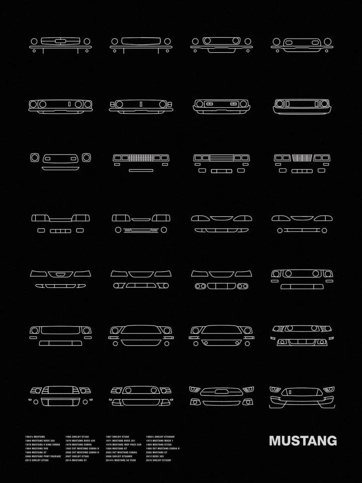 Auto Icon Screen Print Series: Mustang for wholesale by NOMO Design