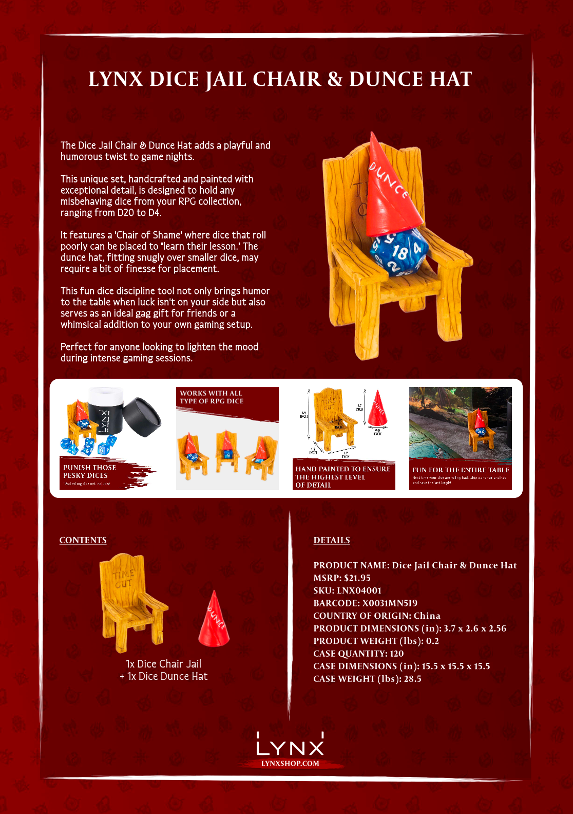 QMDirect - Wholesale Board Game - Dice Jail Chair & Dunce Hat6