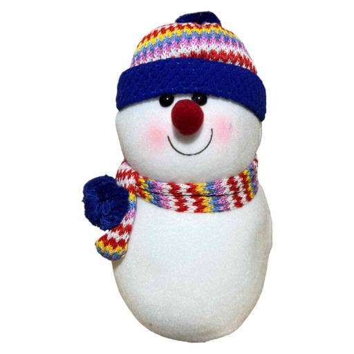 International Gifts Ltd. - Wholesale Christmas Decoration - Christmas Snow Man With Pom-Pom Beanie  White Blue Red-2960