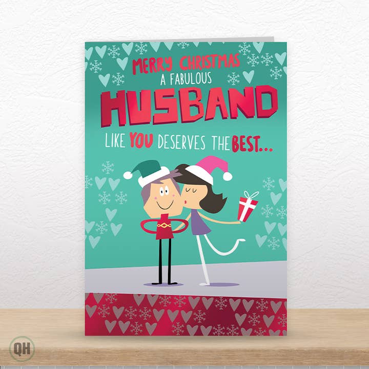 Husband Like You Deserves The Best! Foiled Christmas Card for wholesale by Quitting Hollywood