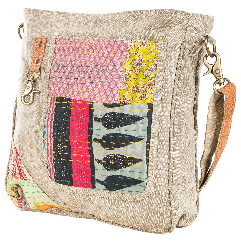 Clea Ray Canvas Bags & Clothing - Vendita all'ingrosso Tracolla - Donna - Borsa a tracolla Kantha riciclata1