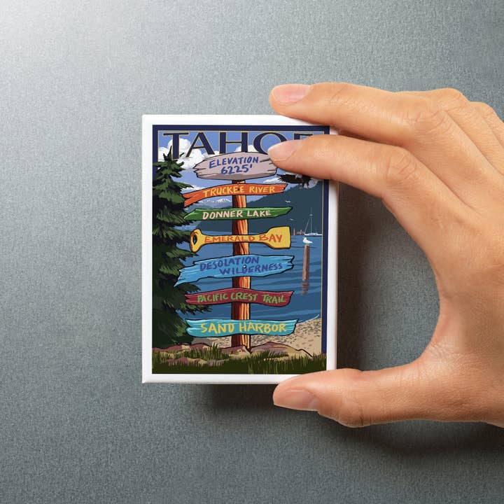 Lantern Press - Wholesale Magnet - MAGNET Tahoe, Destination Signpost5