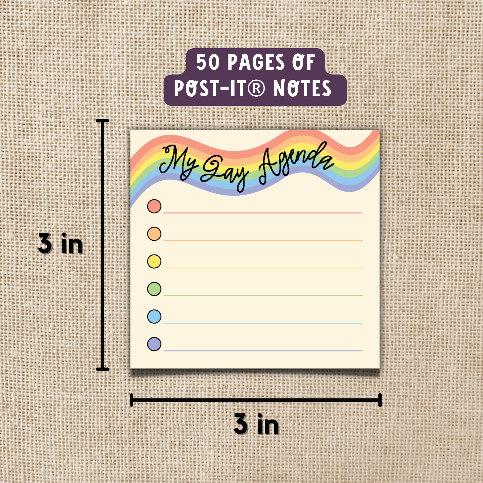 Kingdom of Threads - Wholesale Sticky Notes - My Gay Agenda Sticky Notes1