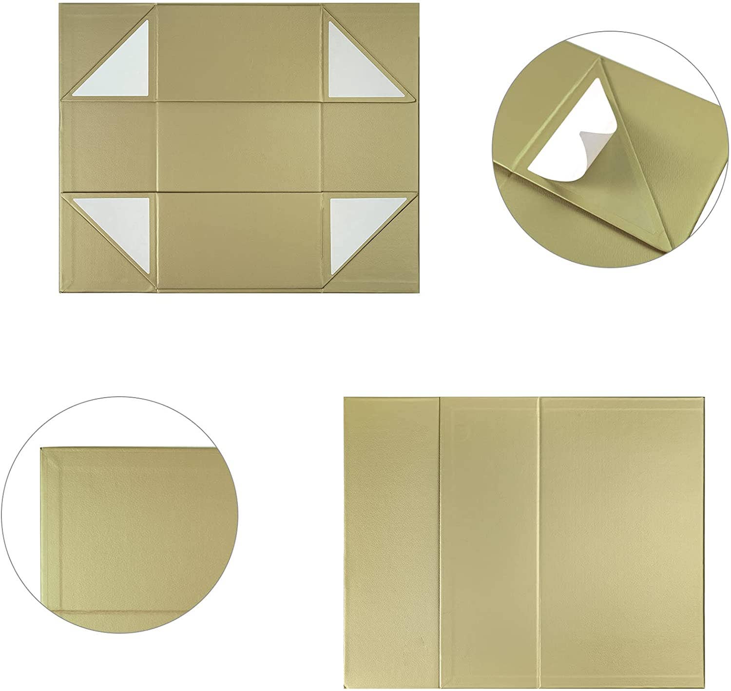 LA Ribbons Wholesale - Wholesale Gift Box - 14" x 9" x 4.3" Collapsable Gift Box w/ Magnetic Square Flap Lid | Gold2