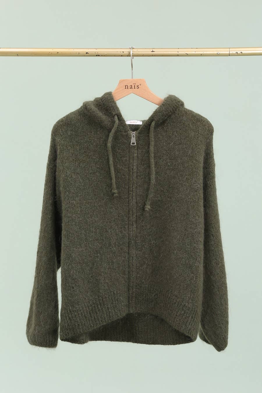 NAÏS PARIS - Vendita all'ingrosso Cardigan - Donna - Cardigan con cappuccio e zip in mohair e lana7