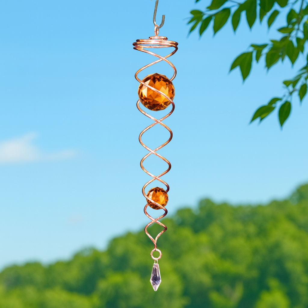 Spinfinity Designs - Wholesale Wind Spinner - Copper / Amber - Crystal Twister Wind Spinner1