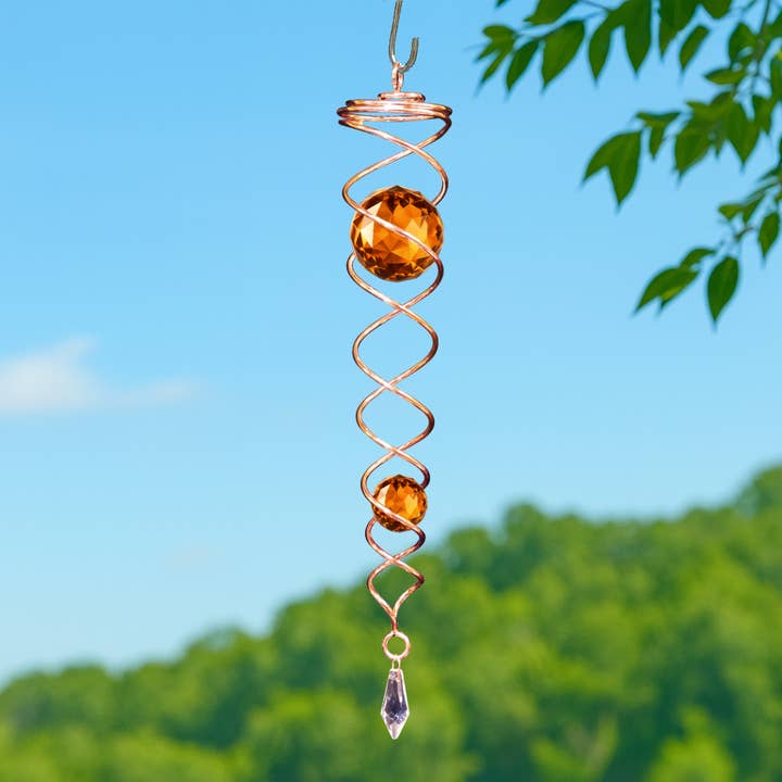 Spinfinity Designs - Wholesale Wind Spinner - Copper / Amber - Crystal Twister Wind Spinner1
