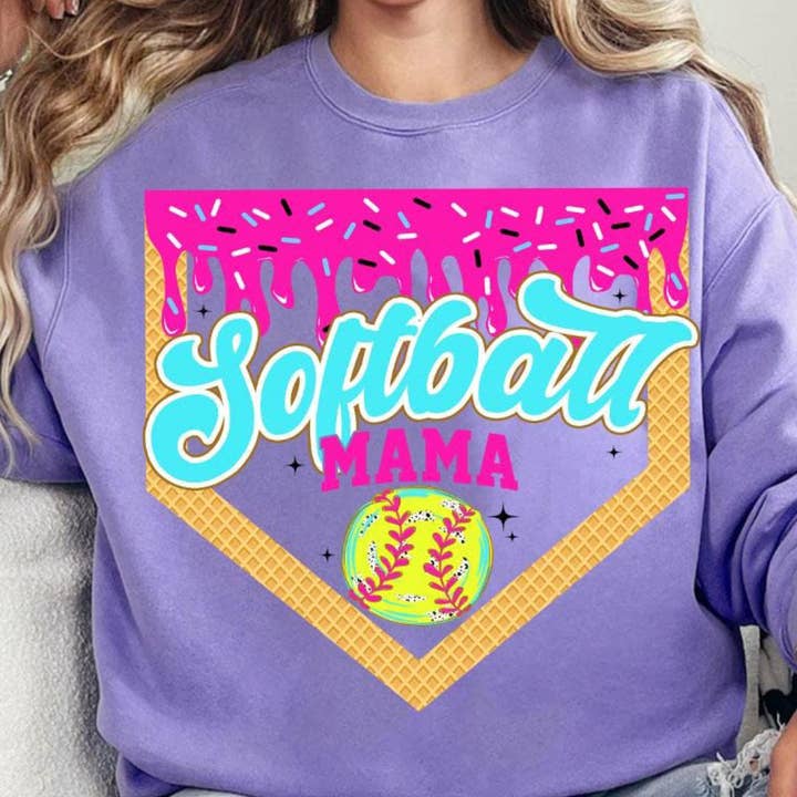 T-shirt "Softball Mama Drip" | DTF pour la vente par The Crown and Cradle Wholesale