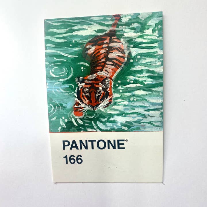 The Abstract By Sasha - Venta al por mayor Ilustración - Pantone 166- Tigre en el agua
