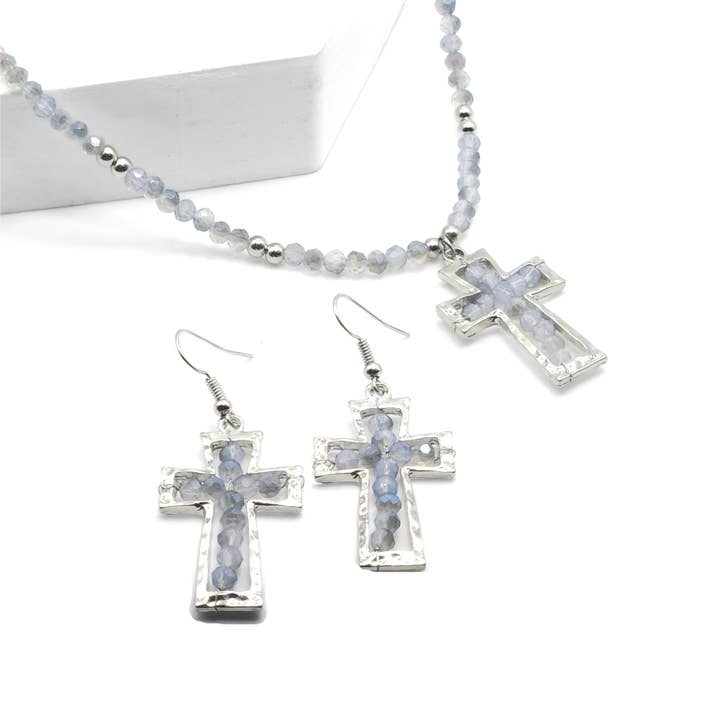 Tranquil Faith - Blue Necklace Set for wholesale by Sunset Marsh LLC