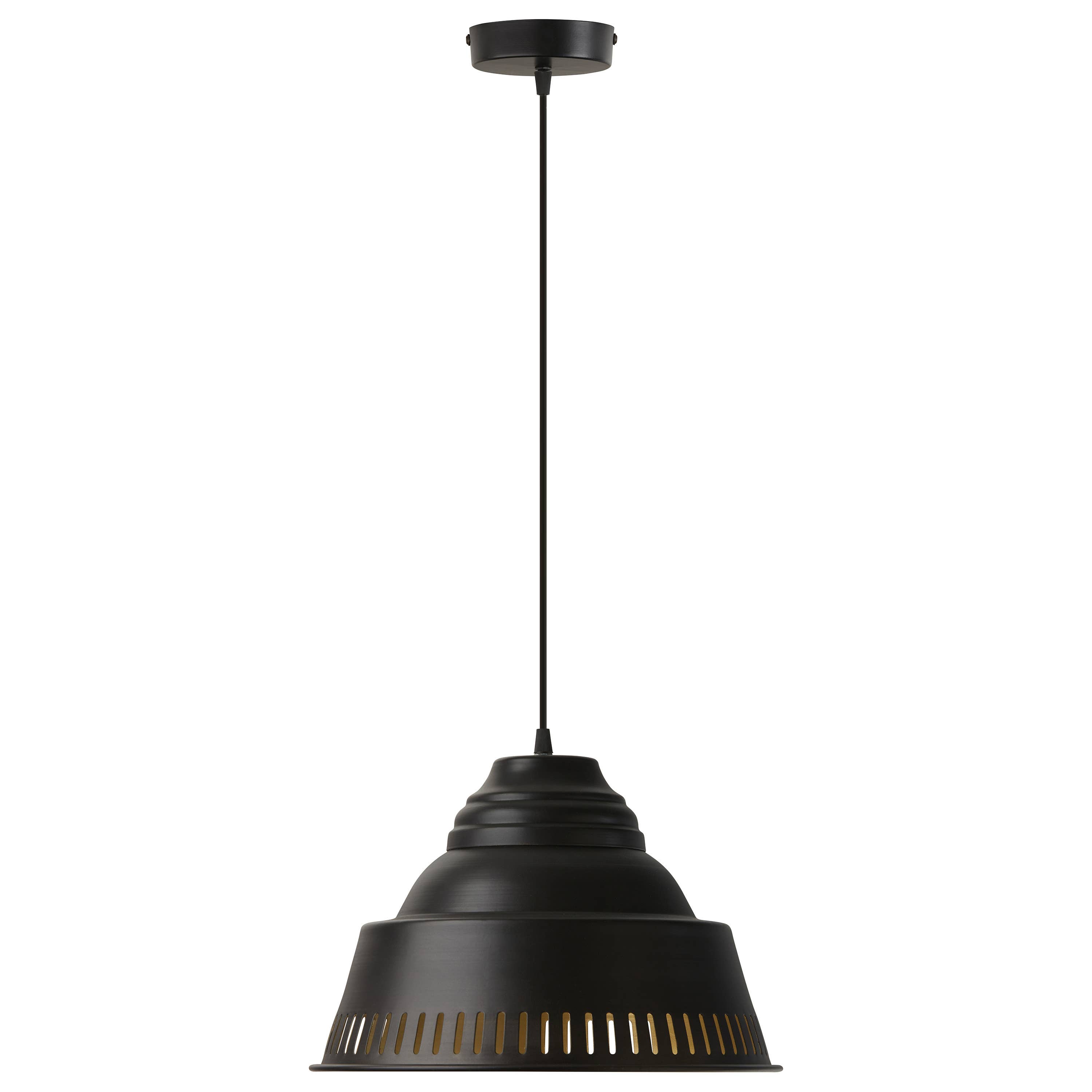 River of Goods - Vente Lustre/Suspension - Lampe suspendue en métal Aden noir à 1 ampoule, 14 po W8