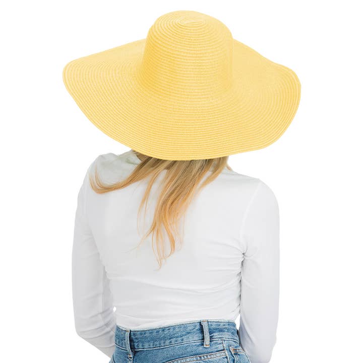 Cap Zone - Venta al por mayor Sombrero de paja - Mujer - Sombrero de sol de paja con tejido apretado, color sólido y ala ancha flexible14