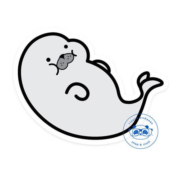 Chubby Seal Vinyl Sticker for wholesale by Hello Riselle | Art + Shop