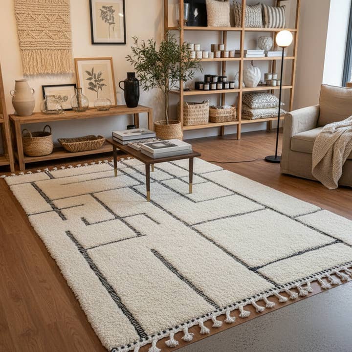 Tapete Berbere Marroquino BeniOurain - Tapete de Lã para Quarto por atacado de woolsouk ( We handle U.S. import procedures for you )