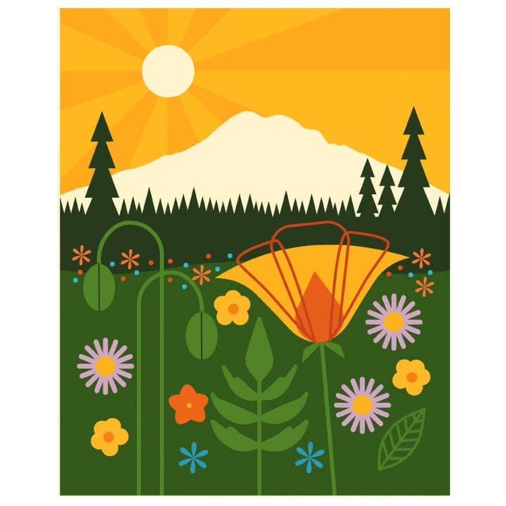 Mount Rainier Art Print for wholesale by Amber Leaders Designs