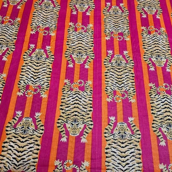 bhavnas boutique - Wholesale Fabric paint - Jaipuri Tiger Printed Cotton Fabric Indian Cotton Handmade2