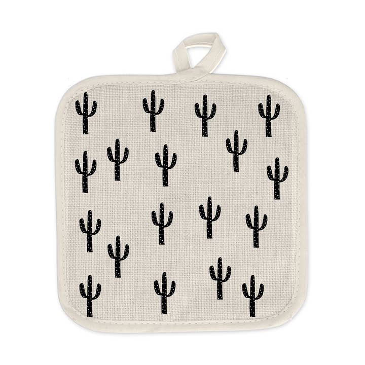 White and Black Saguaro Pot Holder, Father's Day Gift, Fourt for wholesale by AURE