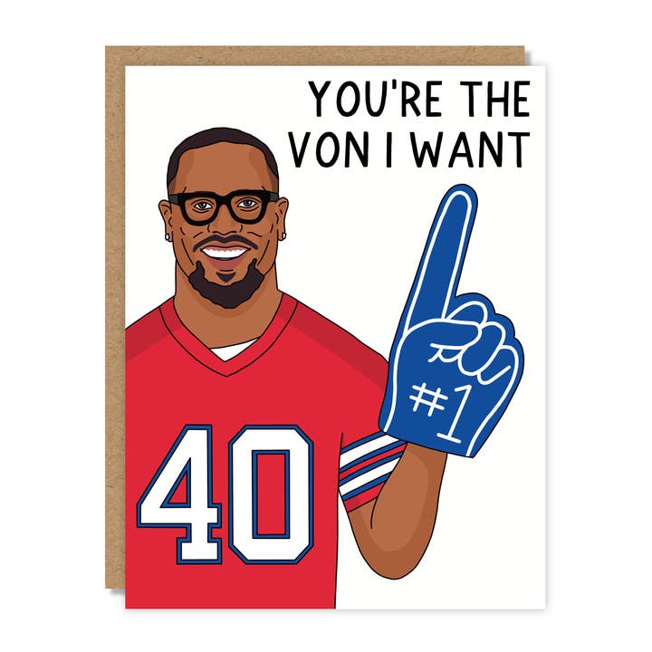 You're the Von I want Von Miller Buffalo Bills Card for wholesale by Tiny Buffalo Designs Co.